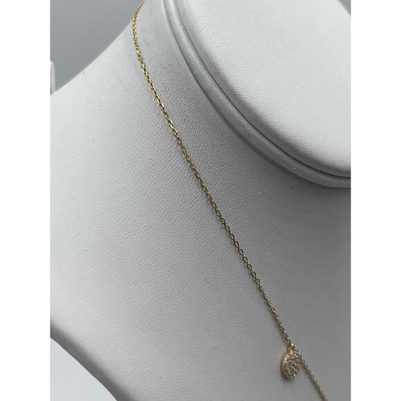 Cubic Zirconia Sterling Silver Vermeil Cluster Disc Dangle Statement Necklace - Picture 9 of 15